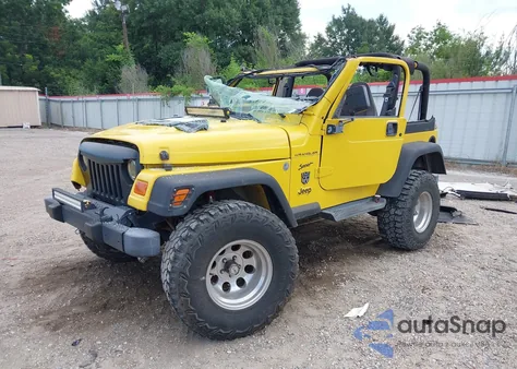 2002 Jeep Wrangler Sport из США, поврежденный, VIN 1J4FA49S52P703262